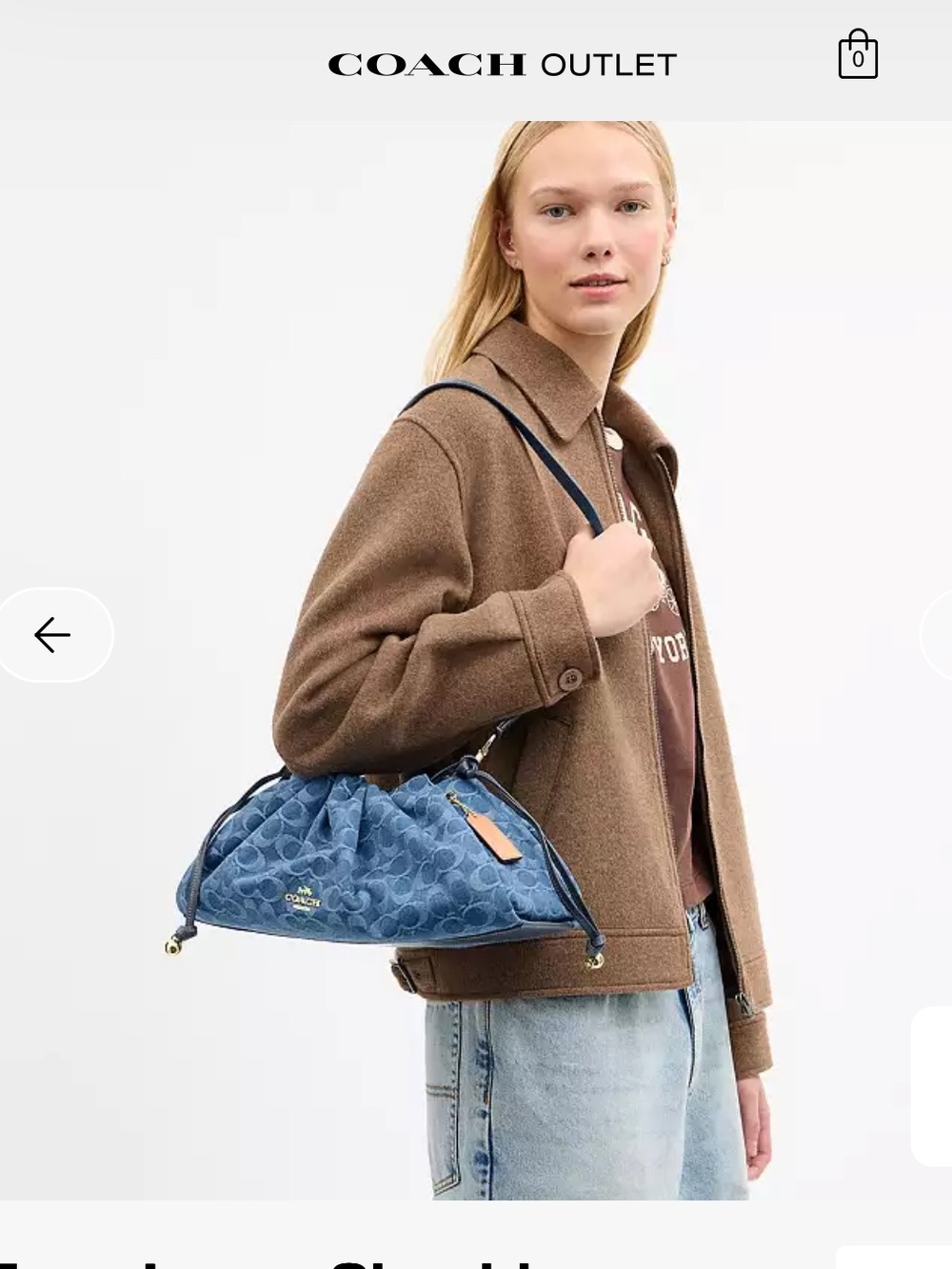 BNWT Coach Faye Large Shoulder Bag in Signature Denim Blue - Picture 2 of 13